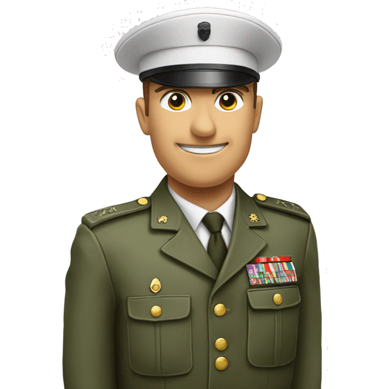 Saludo militar hombre blanco emoji