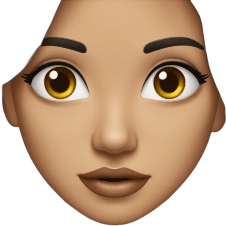 Chica morena melena larga ojos negros pestañas largas emoji