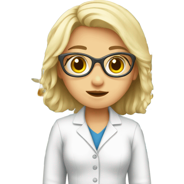 European girl in the laboratory emoji