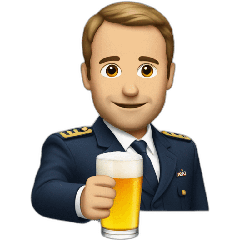 macron drink beer emoji