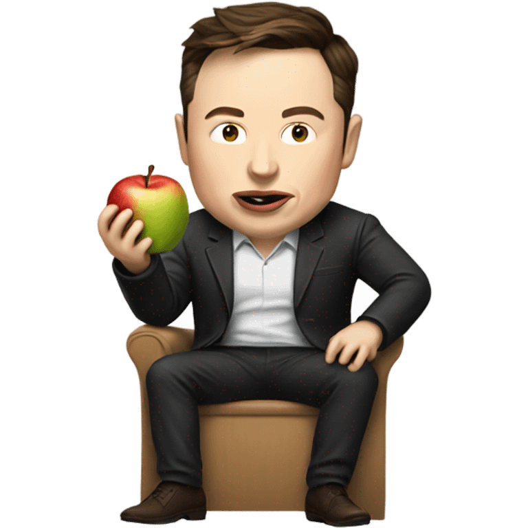 elon musk eating an apple emoji