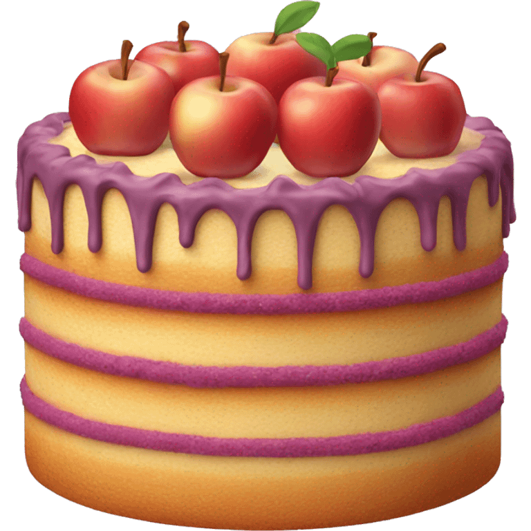 birthday cake made of apples emoji