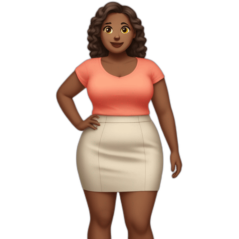 full-body-curvy-beauty-short skirt emoji