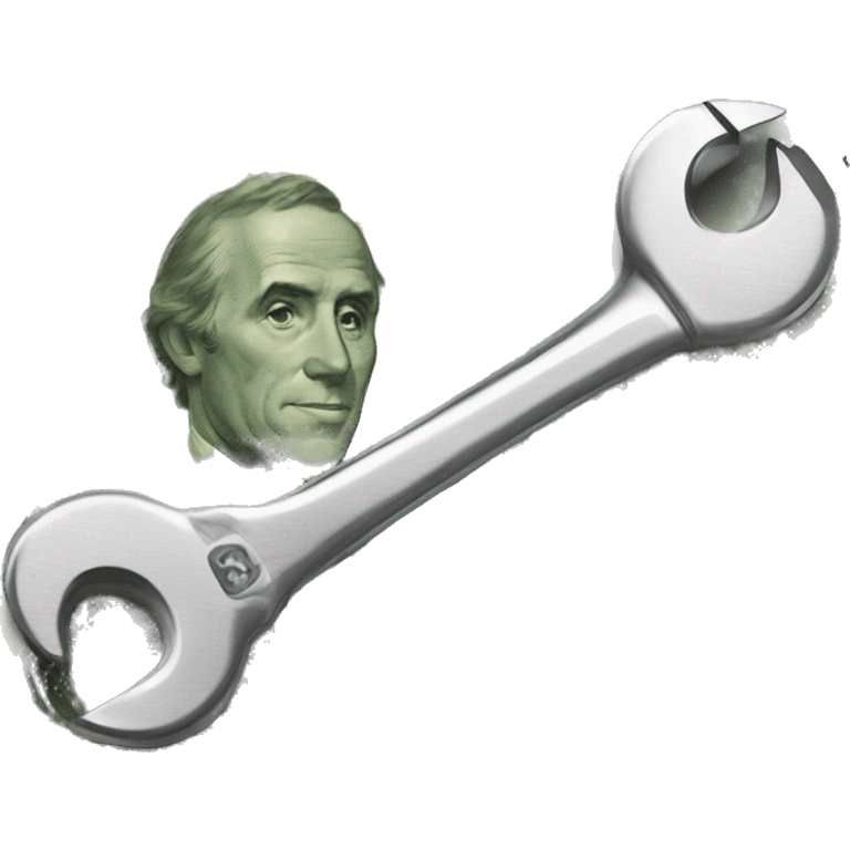 spanner on a one dollar bill emoji