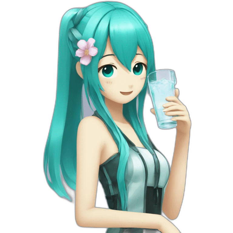 hatsune miku drinking vodka emoji