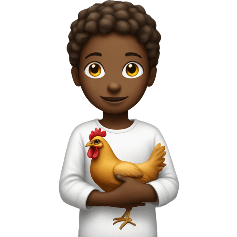 African child hold chicken emoji