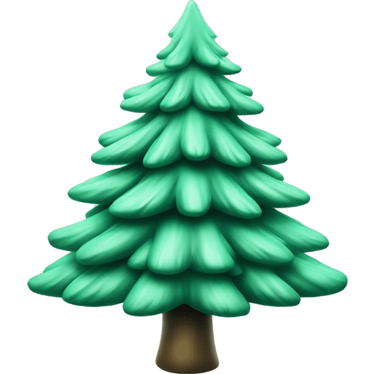 Realistic isolated gradient mint green fir christmas tree. emoji