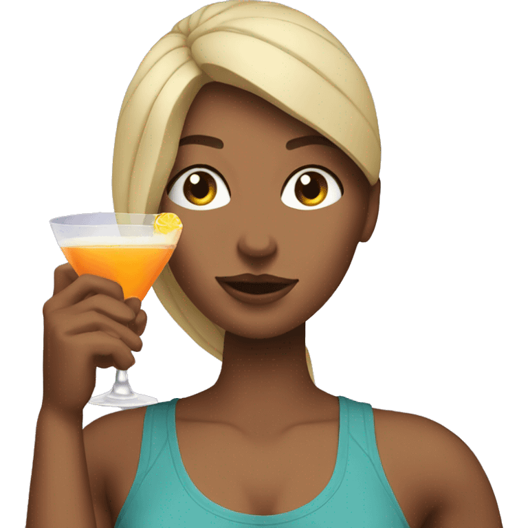 Female Personal trainer drinking cocktail emoji