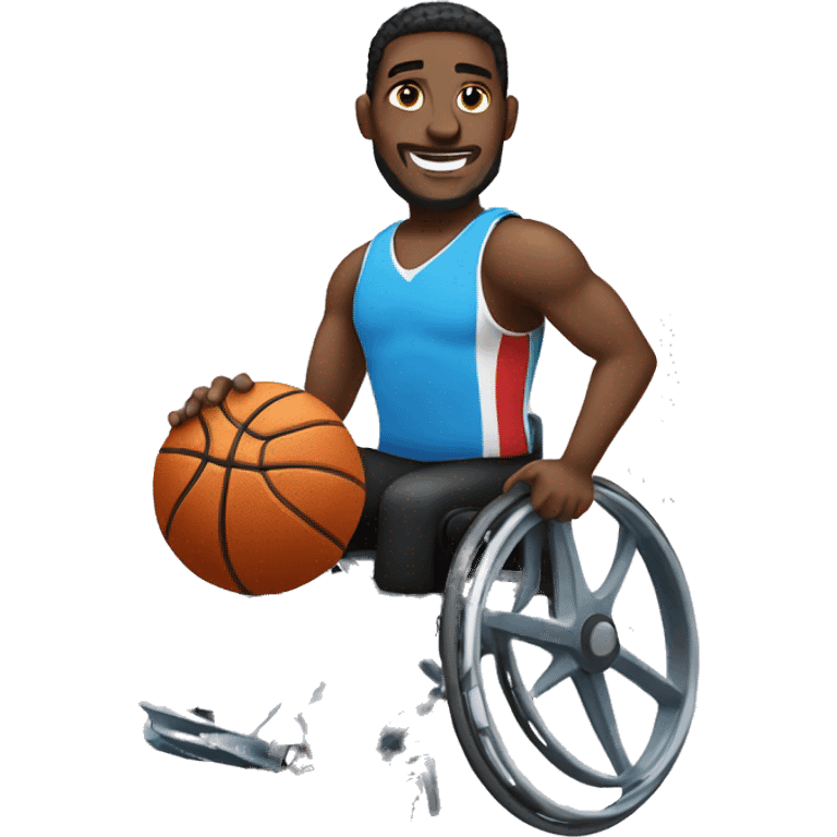 Athlete with a basketball in a wheelchair emoji