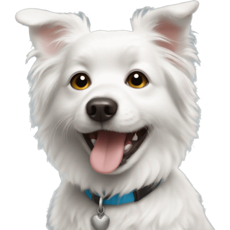 small white dog happy emoji