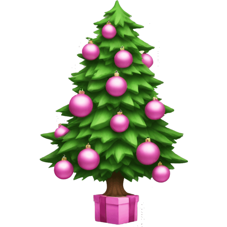 Christmas tree with pink balls  emoji