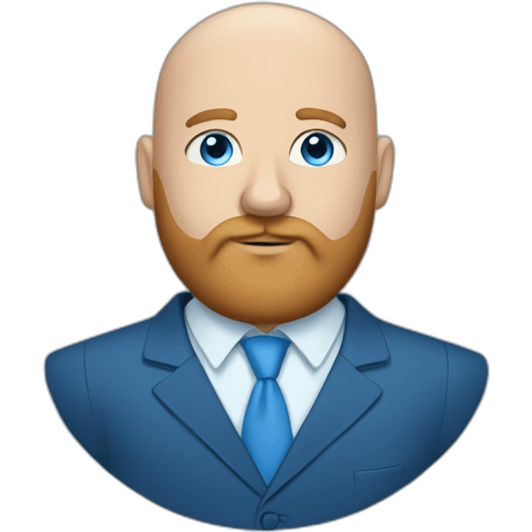 blue-eyed overweight bald man with a long beard in a blue suit emoji