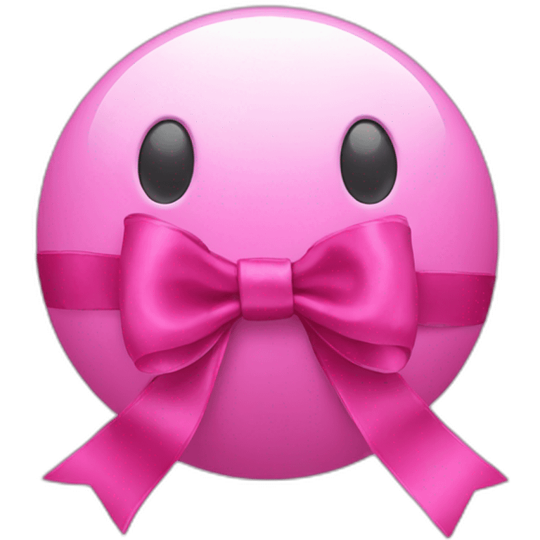 pink ball with head ribbon emoji