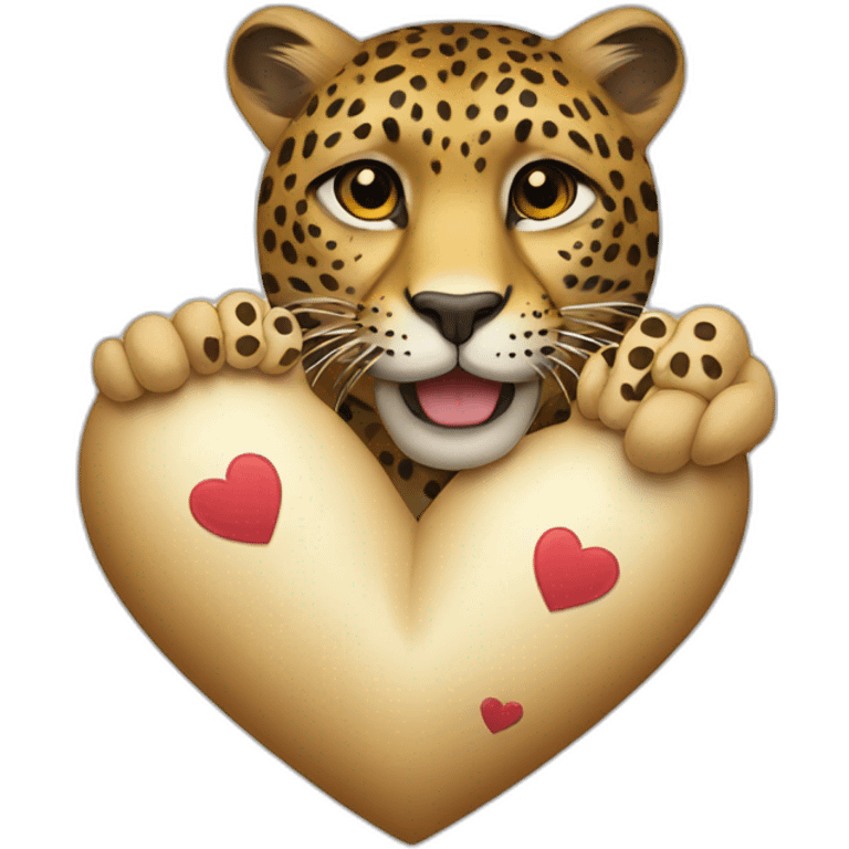 showing the heart with the paws of a leopard emoji