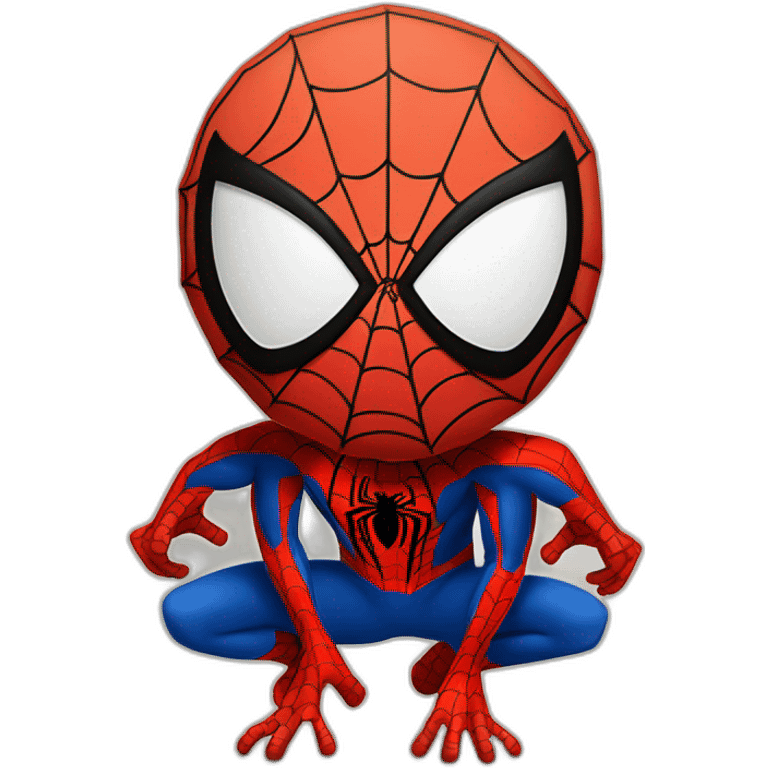 Spiderman qui tisse une toile d'araignée emoji