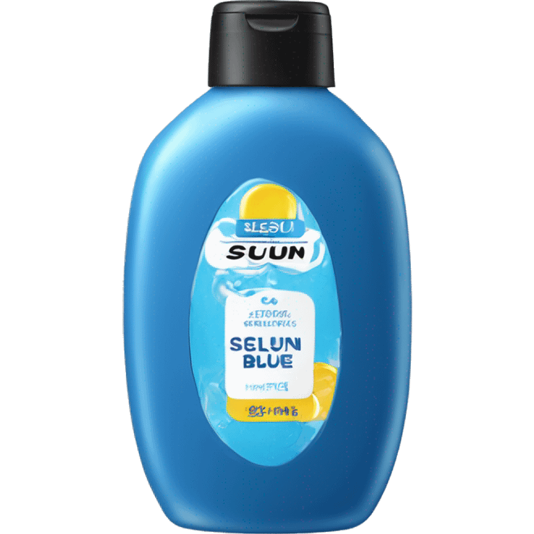 Blue Shampoo with a label that says Selsun Blue emoji