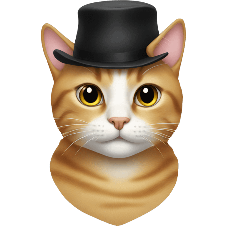 Cat with black hat  emoji