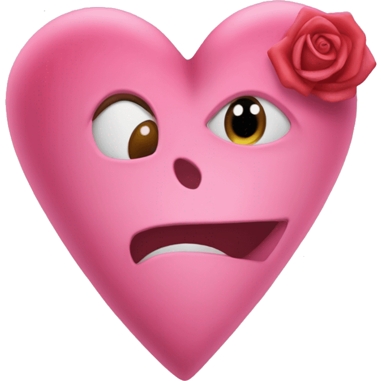 Corazon rosa claso con una casita rosa dentro emoji