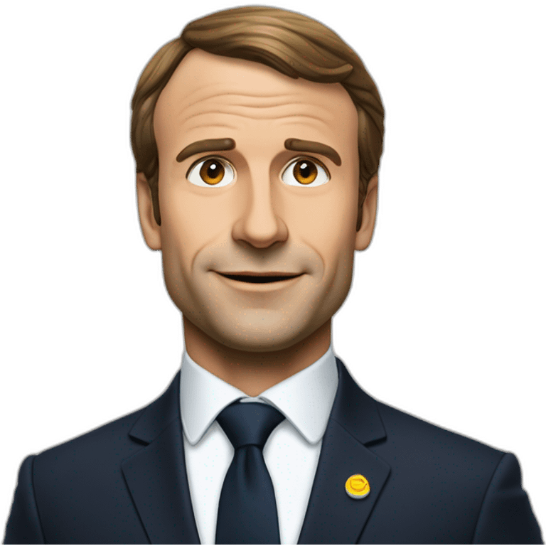 macron sur le sommet d'une fusée emoji