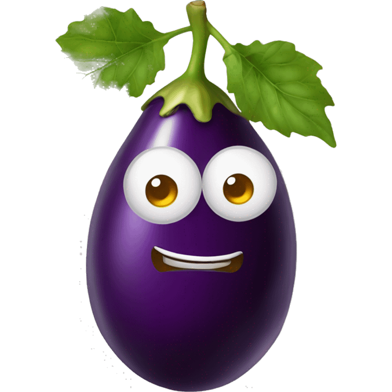 Une aubergine qui rentre dans une peche emoji