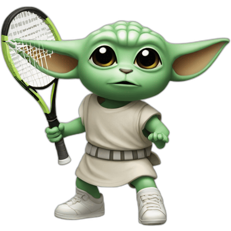 Grogu star wars plays tennis emoji