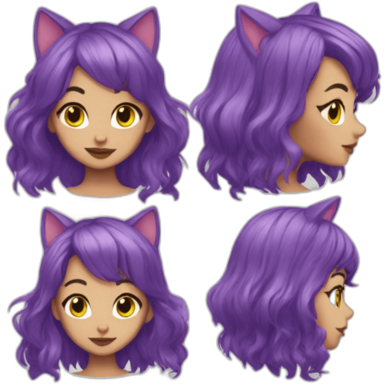 Catgirl purple hair emoji