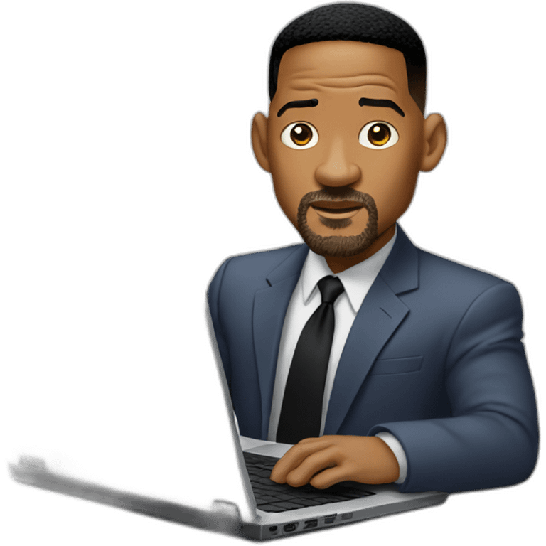 Will smith behind a laptop emoji