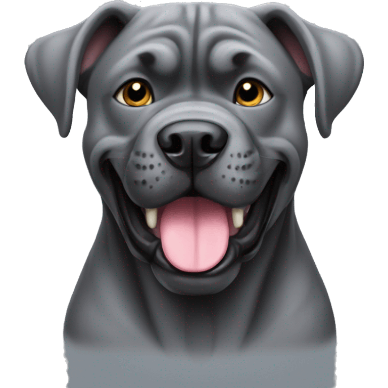 Grey cane corso dog smiling emoji