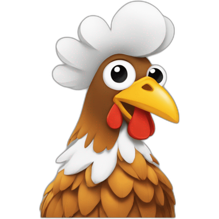 Pollo al secador de pelo emoji