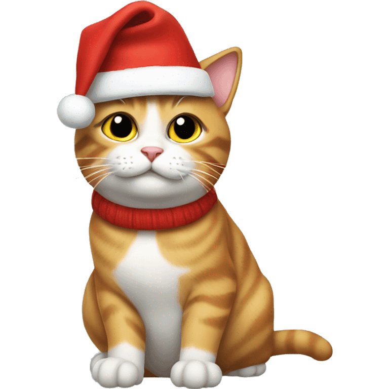 cat wearing christmas hat  emoji