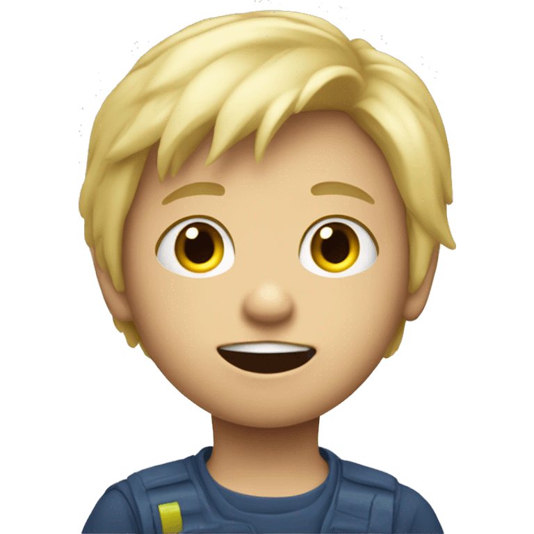 Little blonde boy playing video games emoji