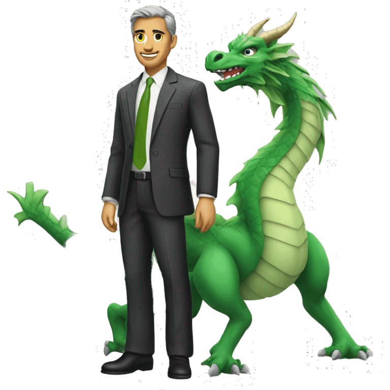 Business man on dragon emoji