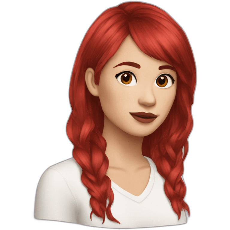 Morgane Alvaro red bangs hair emoji