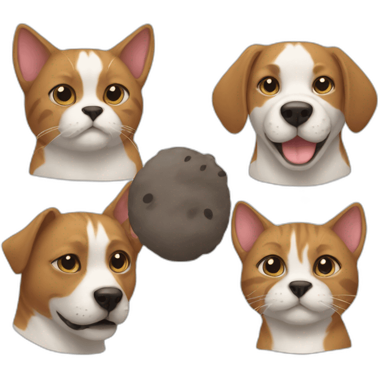 Cat with dogs emoji