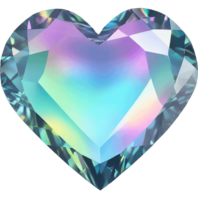 Heart shaped 56-carat iridescent diamond emoji