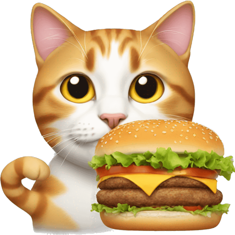 cat with burger emoji