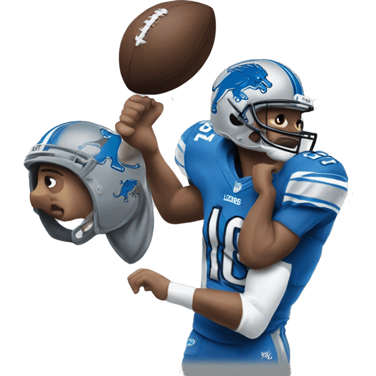 Detroit lions beating a Viking  emoji