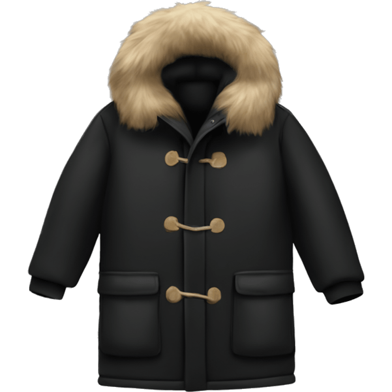 Fur coat black parka emoji