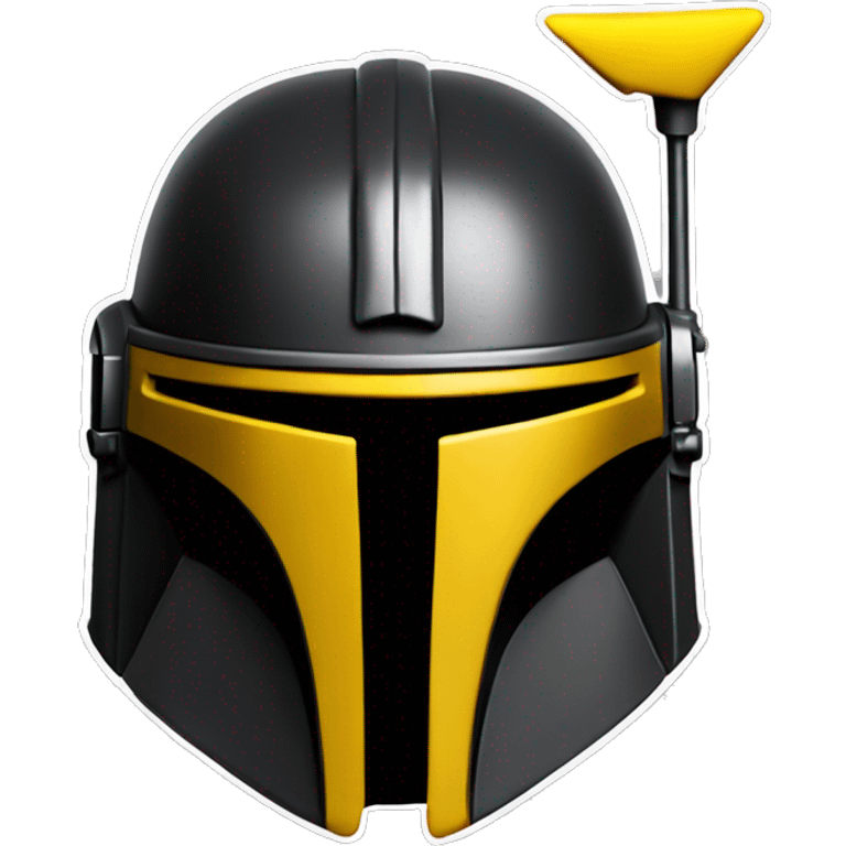 Mandalorian helmet black and yellow with antenna emoji