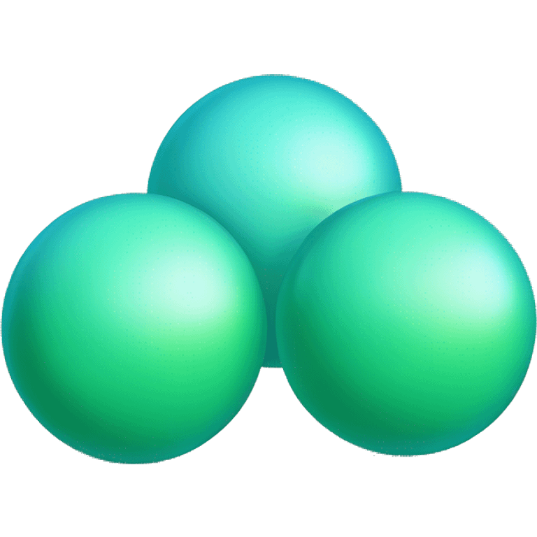 Three balls of light blue green res emoji