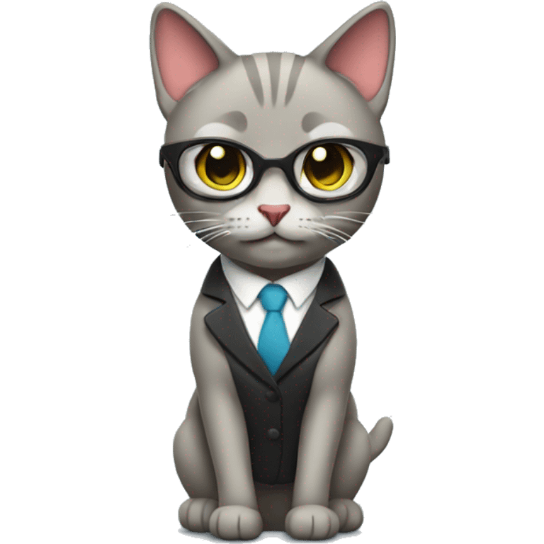 cool lady business cat emoji