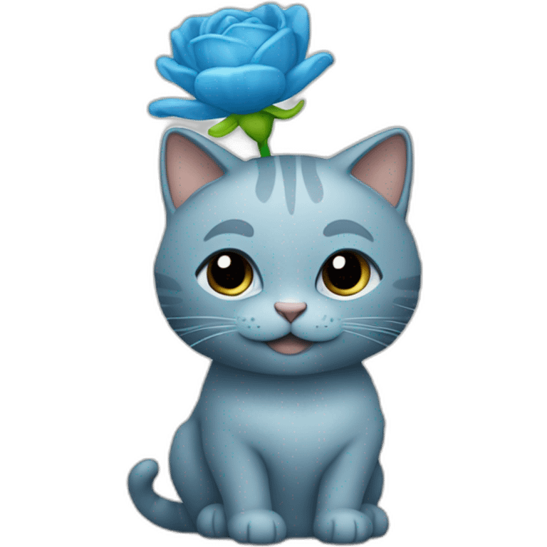 la tête d'un chat qui sort d'un vase bleu emoji