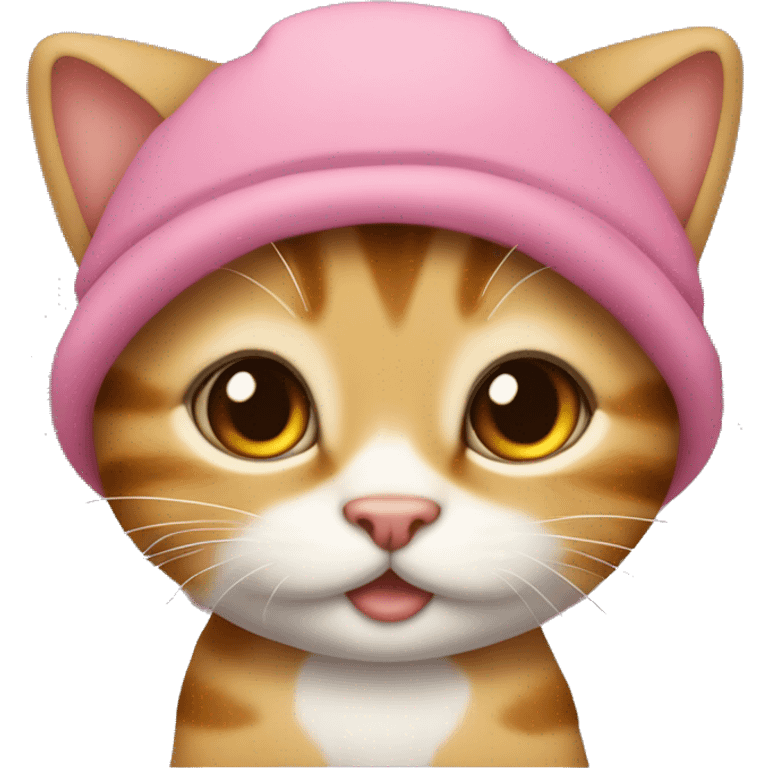 Gatito bebé con gorrito de fresita emoji