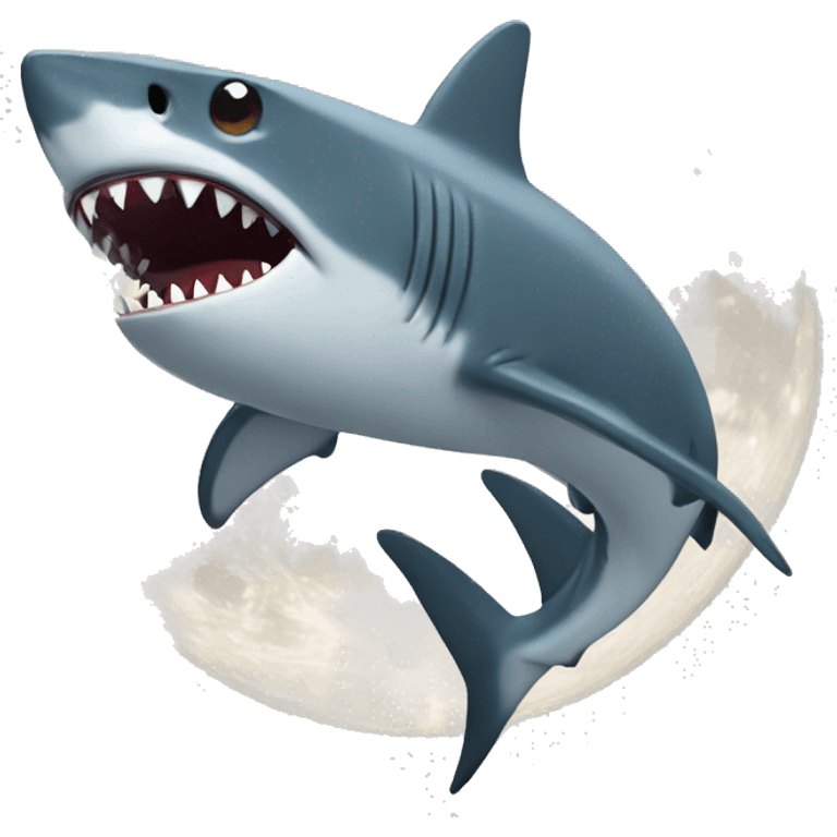 Shark on the moon emoji