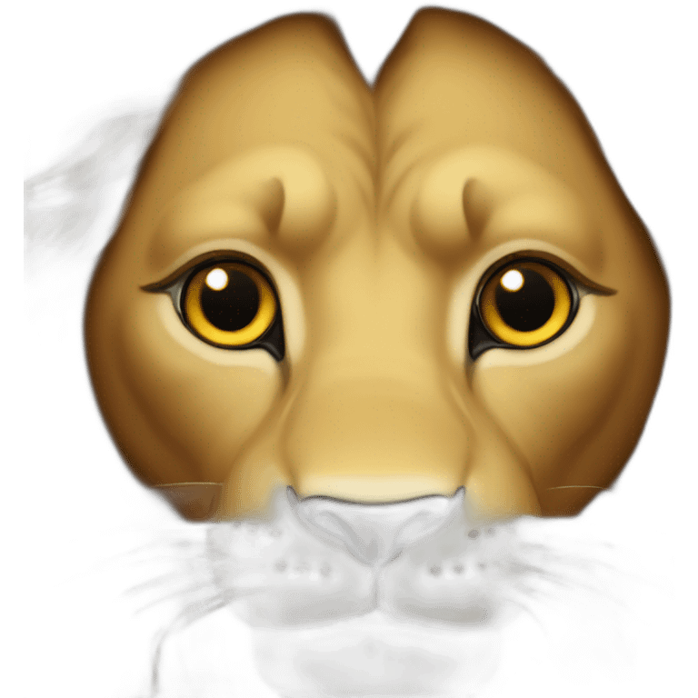 Lion with heart eyes emoji