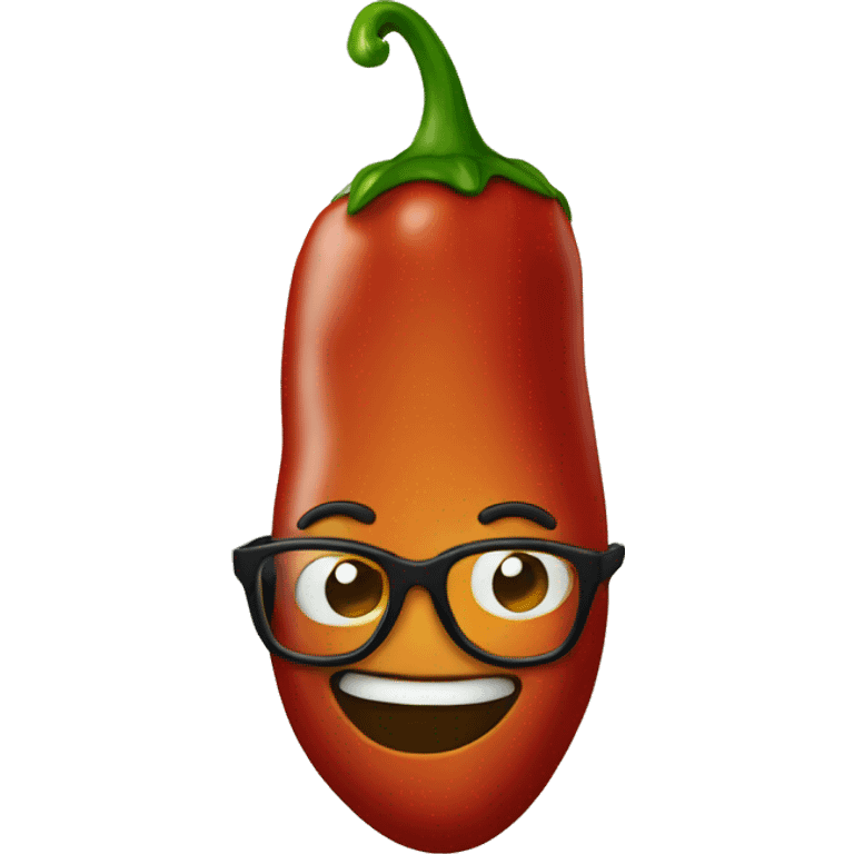 Chili with glasses emoji