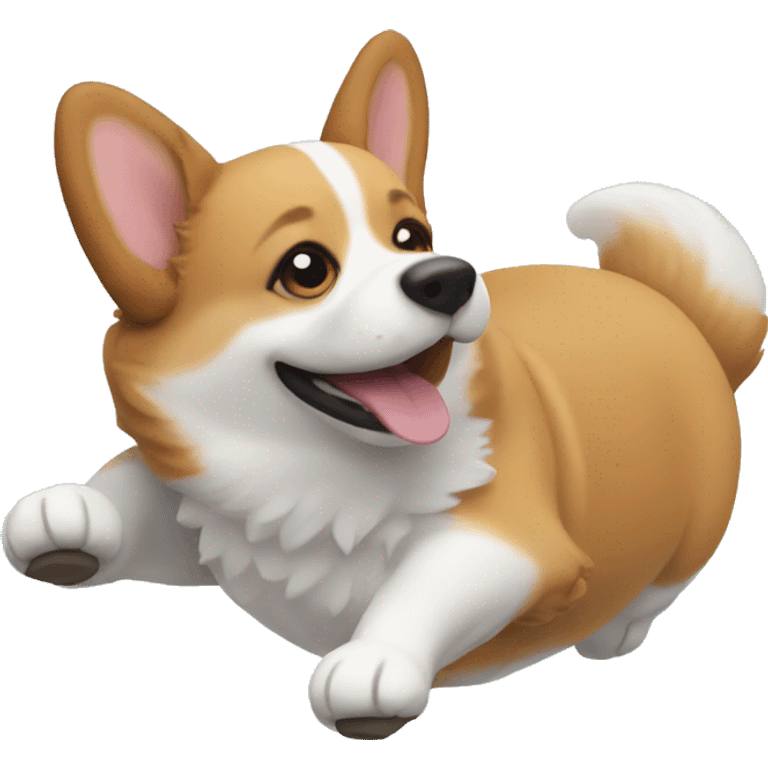 corgi rolling over emoji