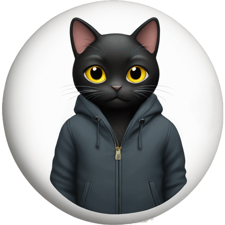 A black cat with jacket on  emoji