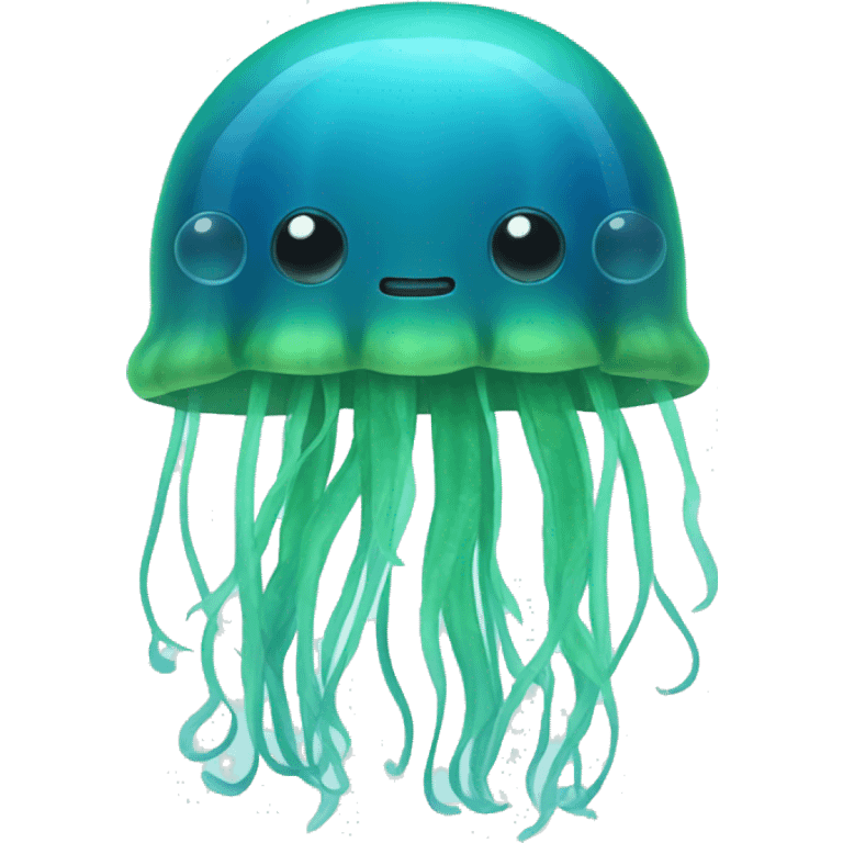 Jellyfish blue and green emoji