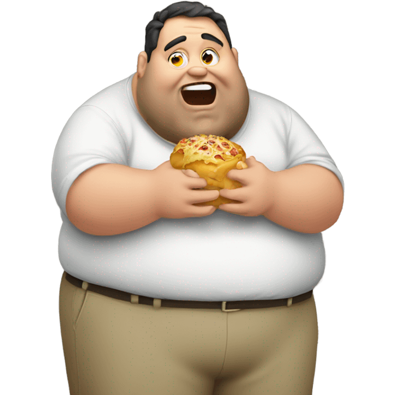 Fat guy hungry for more emoji